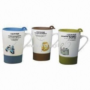 Porcelain Mugs with Plastic Cover