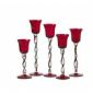 Red + Clear painting decal, frosty Glass Candle Cups small picture