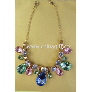 Gold chain Rhinestone handmade necklace