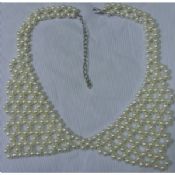 Manuelle Halsausschnitt Champagner Perlen verziert abnehmbarer Fake Beading Kragen images