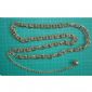 Metal gold waist chain with black and white beads small picture