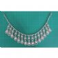 Silver and clear Women Handmade Rhinestone Alloy necklace for girls dress small picture