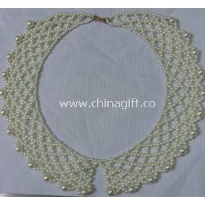 Various White Hand knit retiary pearl bead collar for women