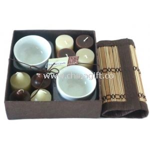 Set de regalo de vela de bambú