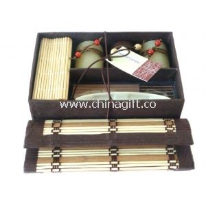 Set de regalo de vela de bambú