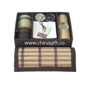 Bambou bougie cadeau set 3