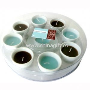Blue/Brown scented candle gift set