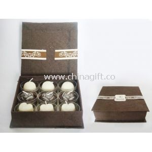Set de regalo de chocolate forma tealight vela