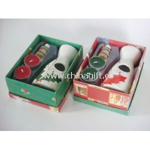 Christmas Ceramic Home Tealight Oil Burner Gift Set