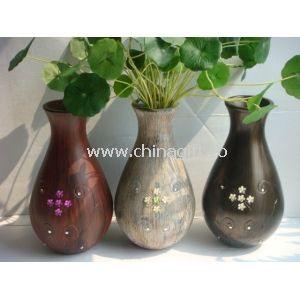 Colourful wood decorative vase for dried flower