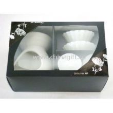 Black / White Aroma Ceramic Essential Oil Burner With Wax Tart Set images