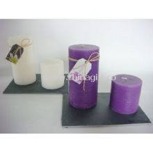 Pillar candles on slate tray images
