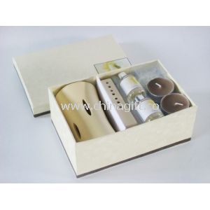 Fashionable Ceramic Fragrance Oil Burner Gift Sets Cream / Brown