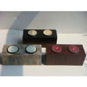 Antique Imitation Coloured Wooden Tealight Candle Holders For Drawing Room images