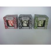 Duftende stearinlys krukke med tre decal images