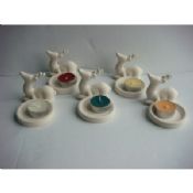 White Handmade Ceramic Decorative Candle Holders images