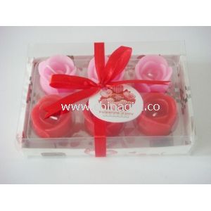 Romatic rose flower candle set