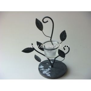 Silver Rustic Iron Decorative Candle Holders
