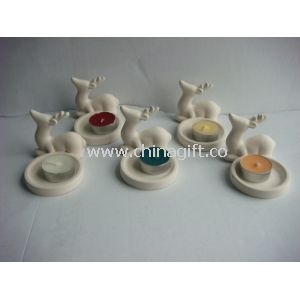 Sostenedores de vela decorativos cerámica hecha a mano blanca
