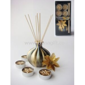 Christmas gold and black luxury reed diffuser gift set