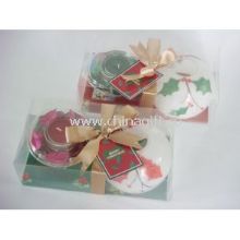 Decorative Glass Green Christmas Tea Light Holders For Party images