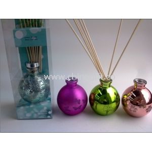 Casa redonda de vidrio 100ml Perfume aceite Reed difusor Gift Set