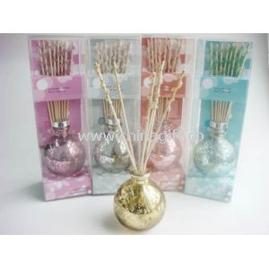 Round Glass Lavender Fragrance Oil Reed Diffuser Set With Lid Homechic