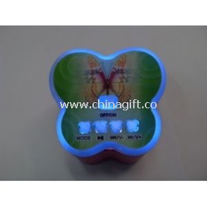 Forma de la mariposa y LED Digital pantalla tarjeta recargable Mini altavoces con Radio