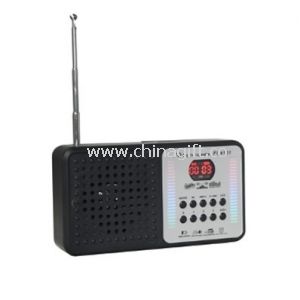 Multi-function Digital, Portable FM Radio Card Rechargeable Mini Speakers with Flashlight