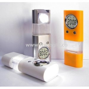 Soie impression Mini LED lampes de poche avec horloge