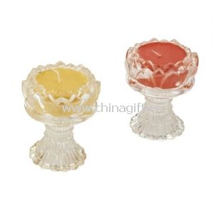 Lotus flower glass candle