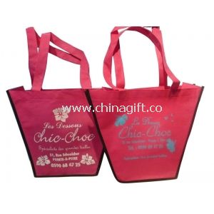 Pink Trapezium Nonwoven Fabric Carry Bag