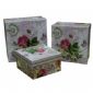 Carrés souvenir cadeau boîtes fond papier motif à fleurs en carton small picture