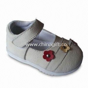 Baby sko med TPR sål og læder øverste