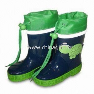 Childrens pioggia stivali con collare di Oxford
