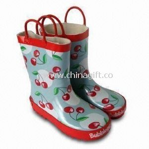 Childrens Rain Shoes with PVC Upper and PVC Outsole
