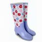 Rubber Womens Rain Boots with Flower Design and RB Upper/Sole small picture