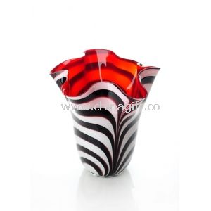 Black and White Zebra Colored Glass Vase