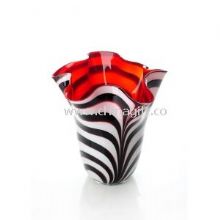 Sort og hvid Zebra farvet glas Vase images