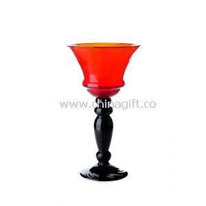 Vaso de vidro decorativo vermelho da forma