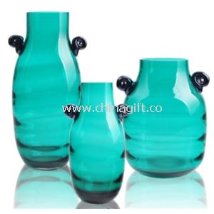 Vaso de vidro colorido azul moderno