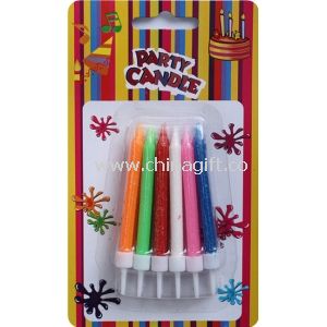 Colorful Birthday Party Candles and Holders