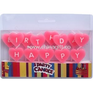 Pink Heart Shaped Letter Birthday Candles