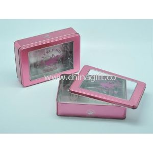 Rectangular Food Packaging Tin Boxes with Window