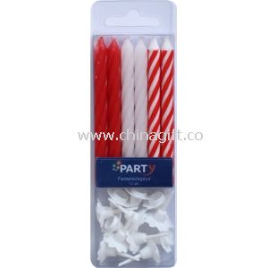 Red and White Birthday Cake Candles