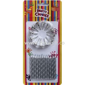 Silvery Spiral Birthday Candles