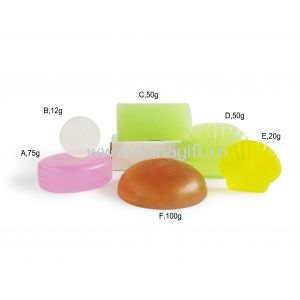 Colorful translucent hotel soap with essential extracts