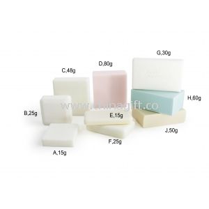 Rectangle or square hotel soap with soft colors