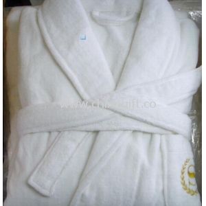 Sjal krage hvit luksus Hotel badekåper med belte