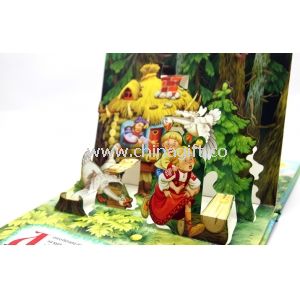 Case Bound Colorful Story Pop Up Children Book Printing With Diecut Book